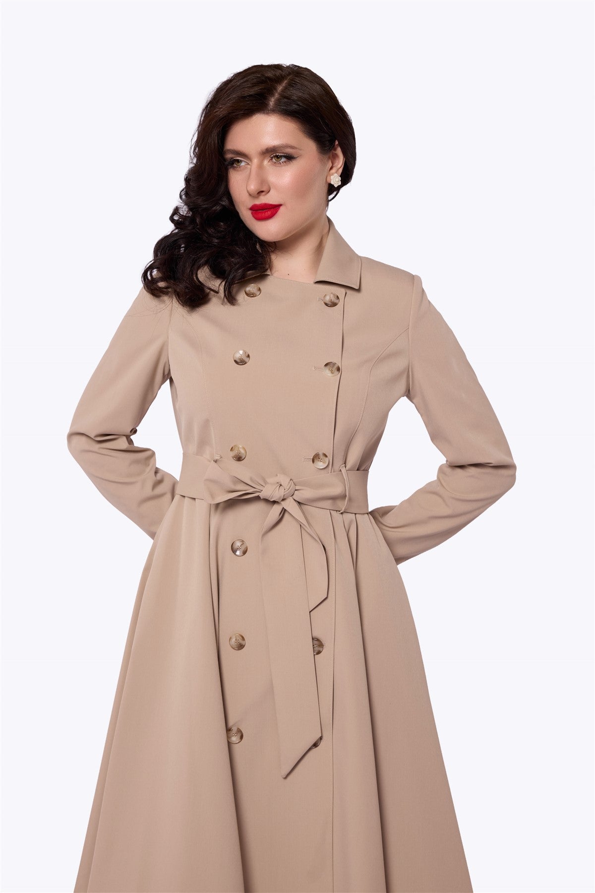 Korrina Cream Swing Trench Coat