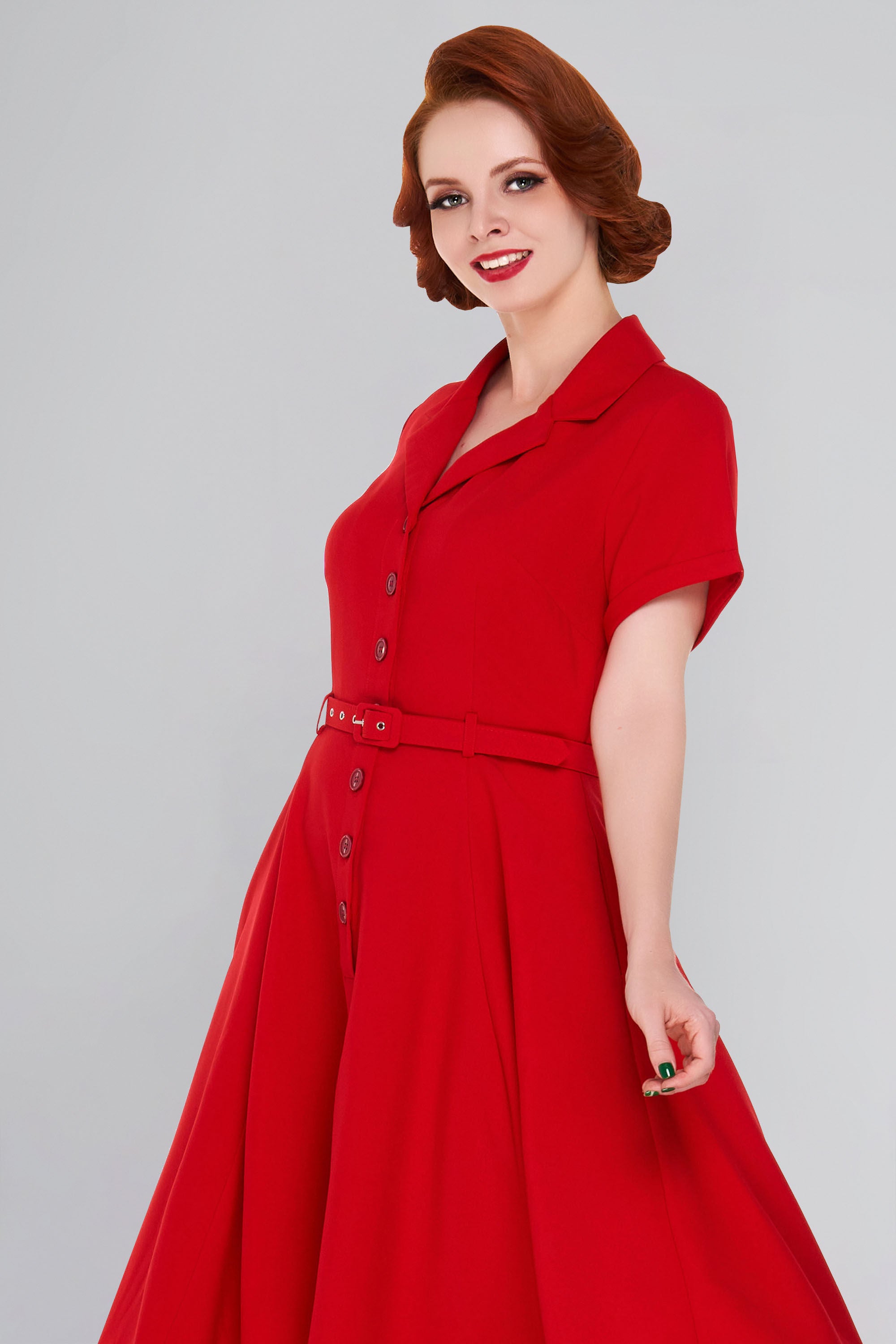 Christine Plain Flared Dress