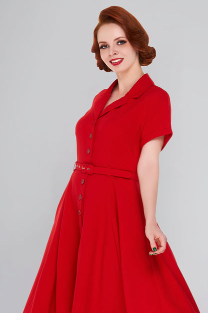 Christine Plain Flared Dress