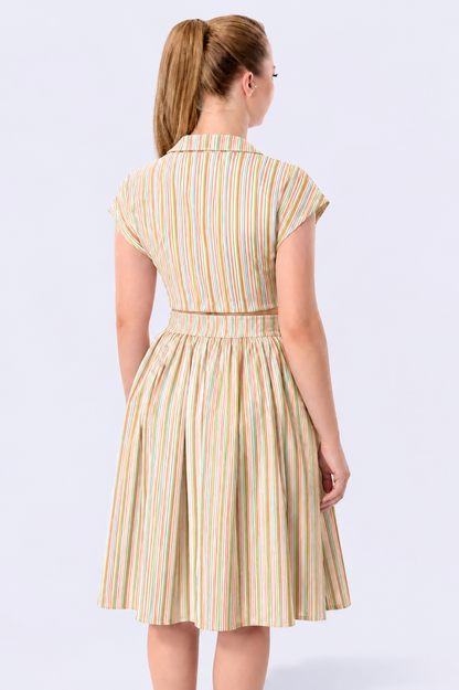 Marianna Pastel Stripe Swing Skirt