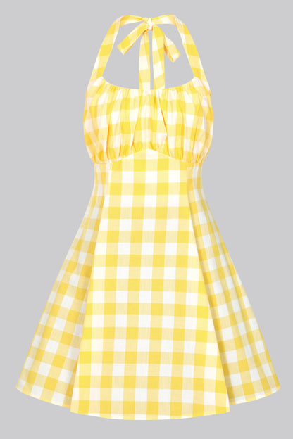Milly Gingham Flared Mini Dress