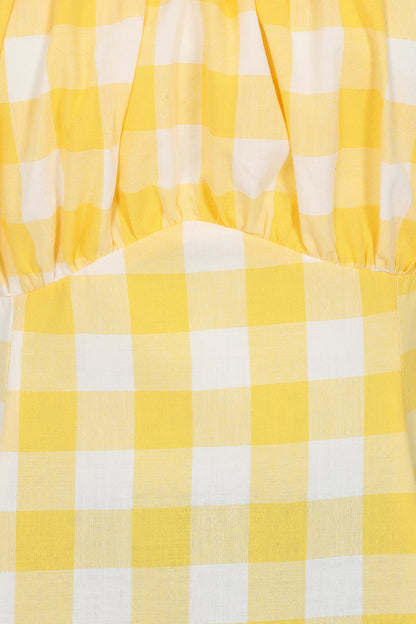 Milly Gingham Flared Mini Dress