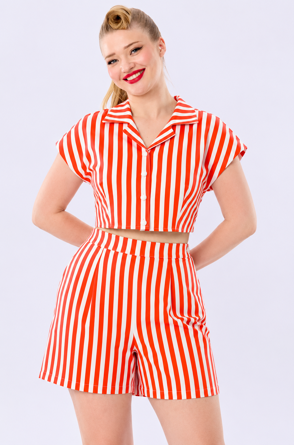 Nancy Red Stripe Shorts