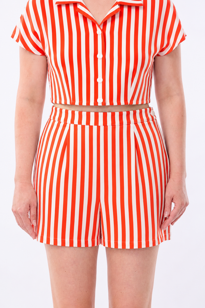 Nancy Red Stripe Shorts