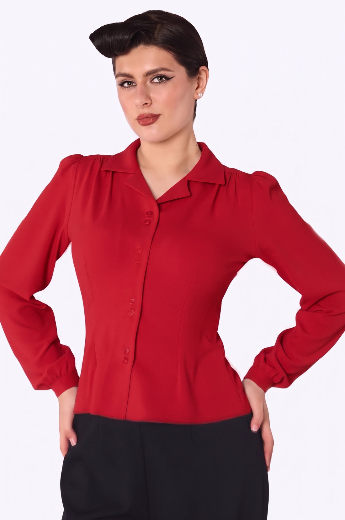 Pepper 40s Blouse Vintage Rosewood