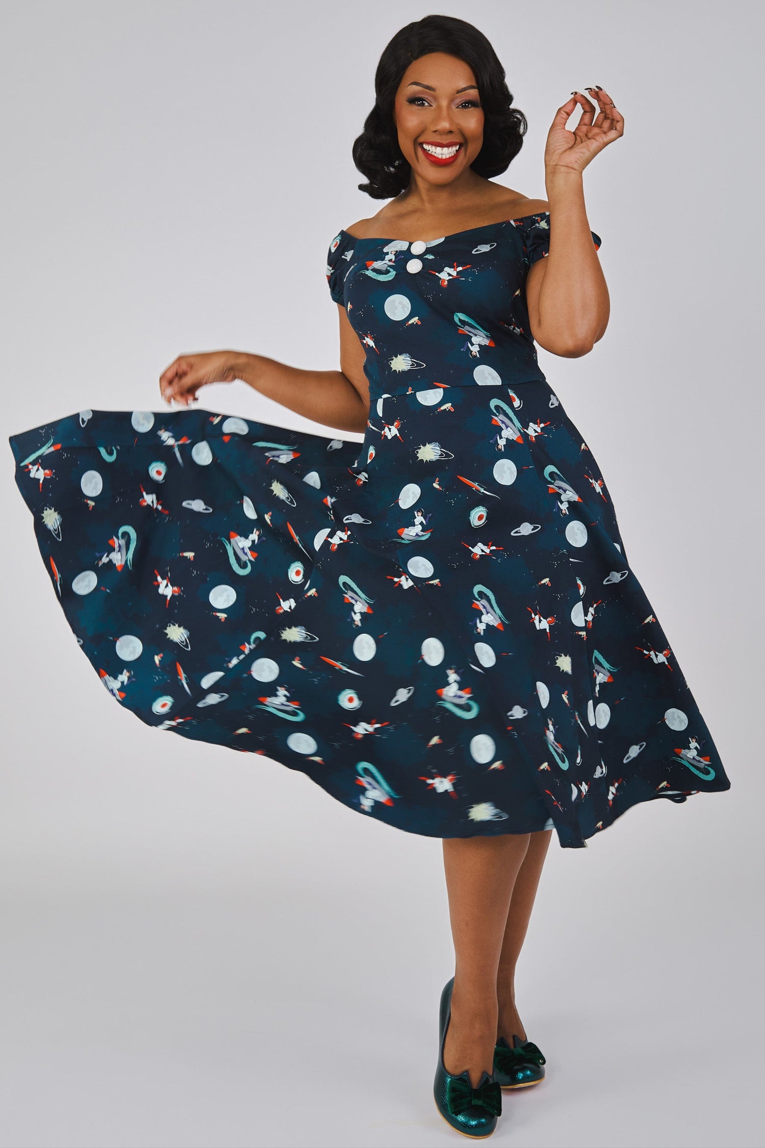 Dolores Space Pin Up Doll Dress | Collectif Vintage Dolores Space Pin Up Doll Dress | Collectif Vintage