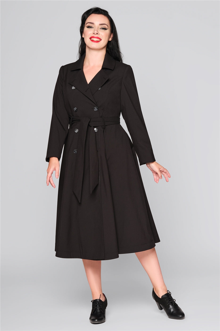 Korrina Black Trench Coat Collectif Vintage
