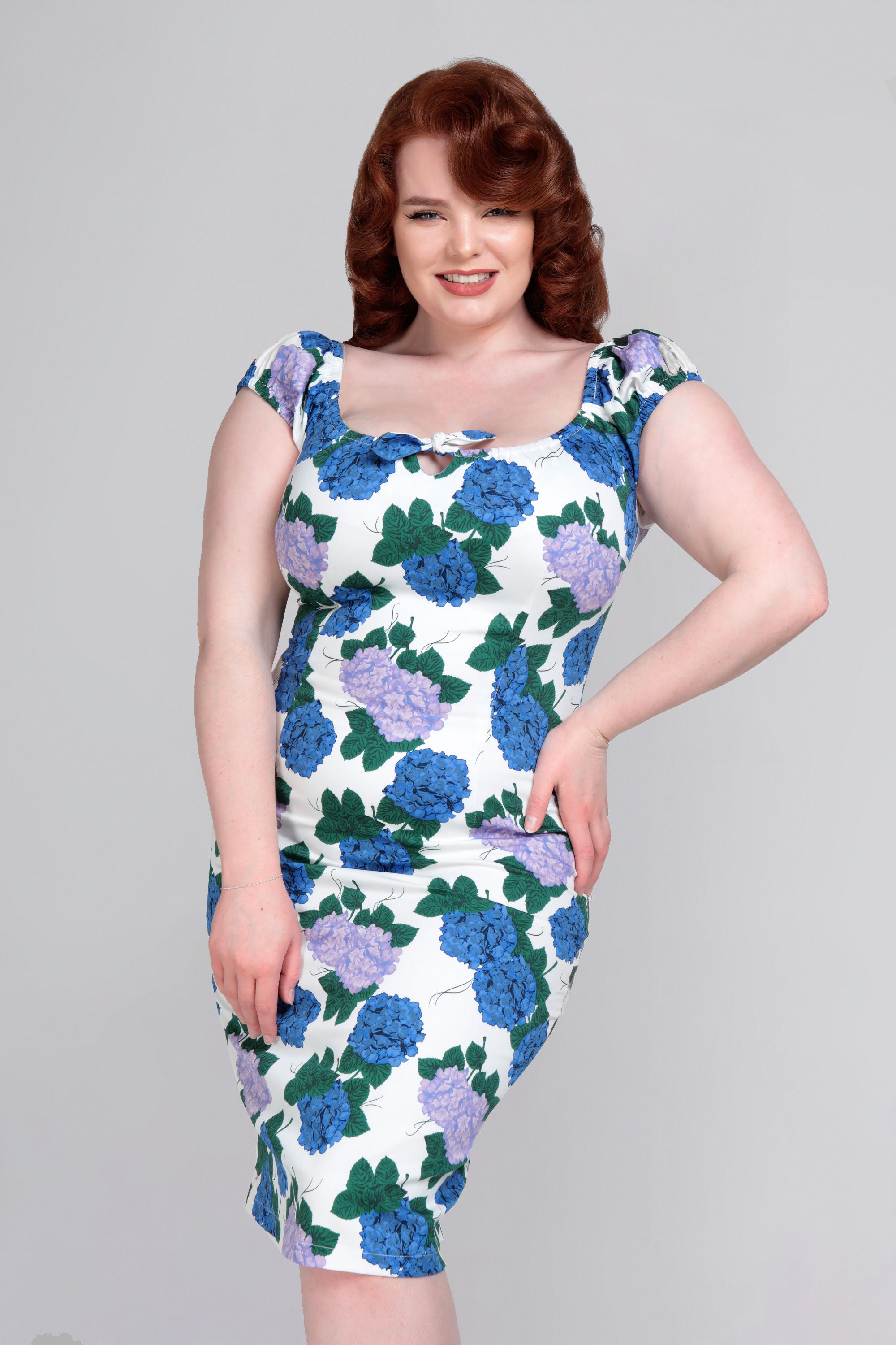 Lorena Hortensia Print Pencil Dress
