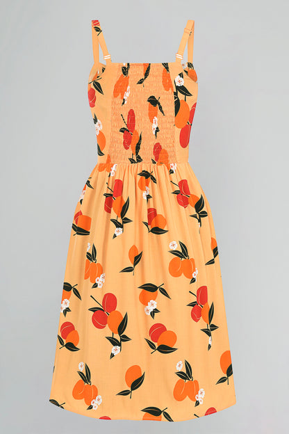 Kimberly Mid-Century Apricot Swing Dress