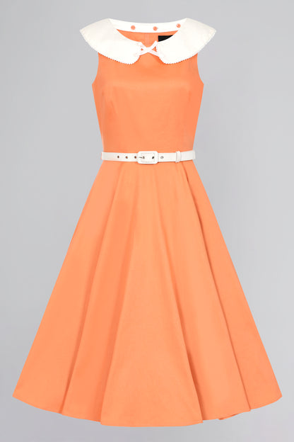 Betty Contrast Collar Swing Dress