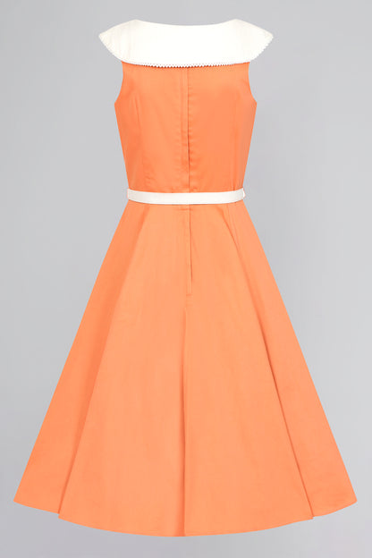 Betty Contrast Collar Swing Dress