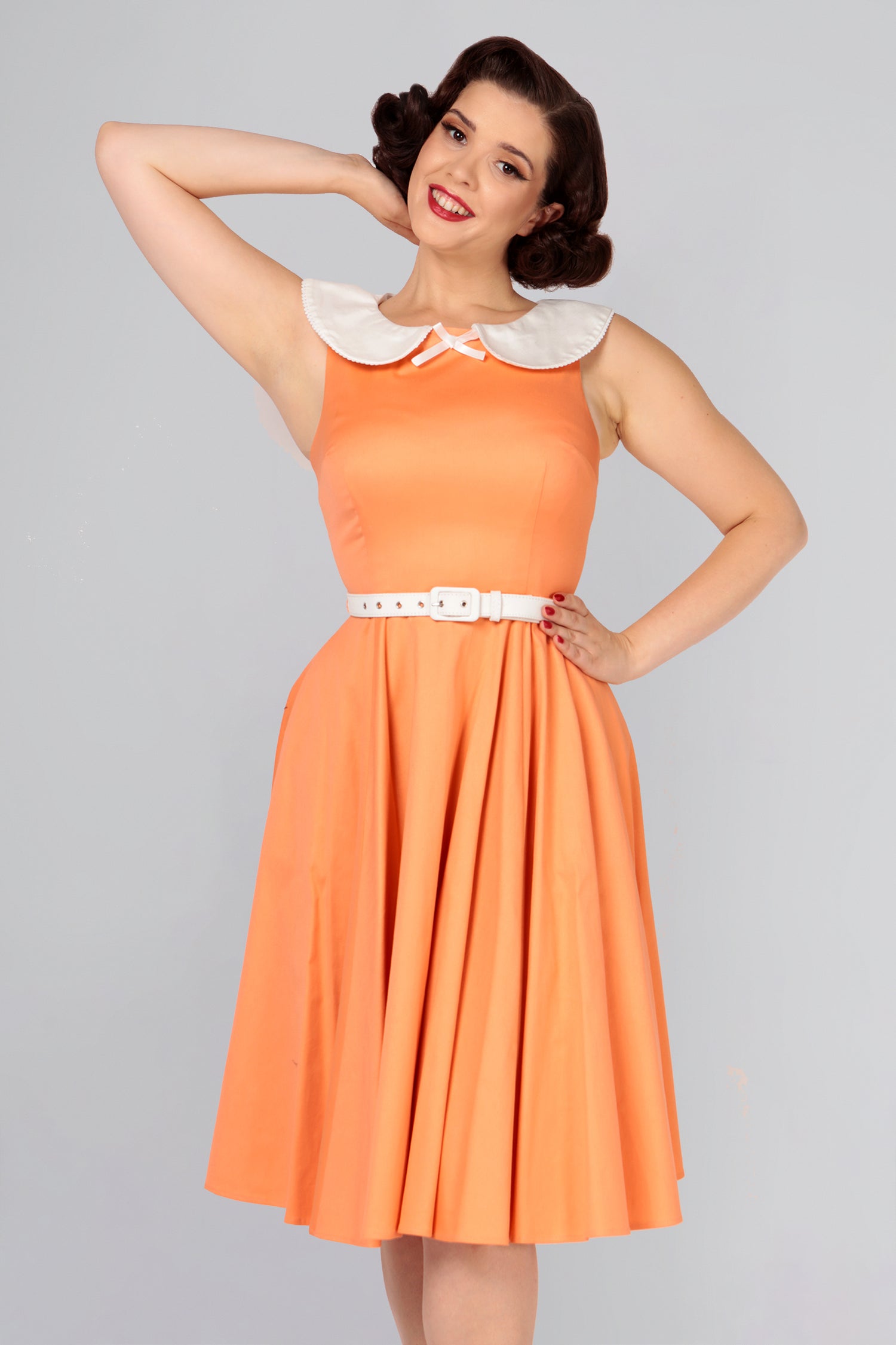 Betty Contrast Collar Swing Dress