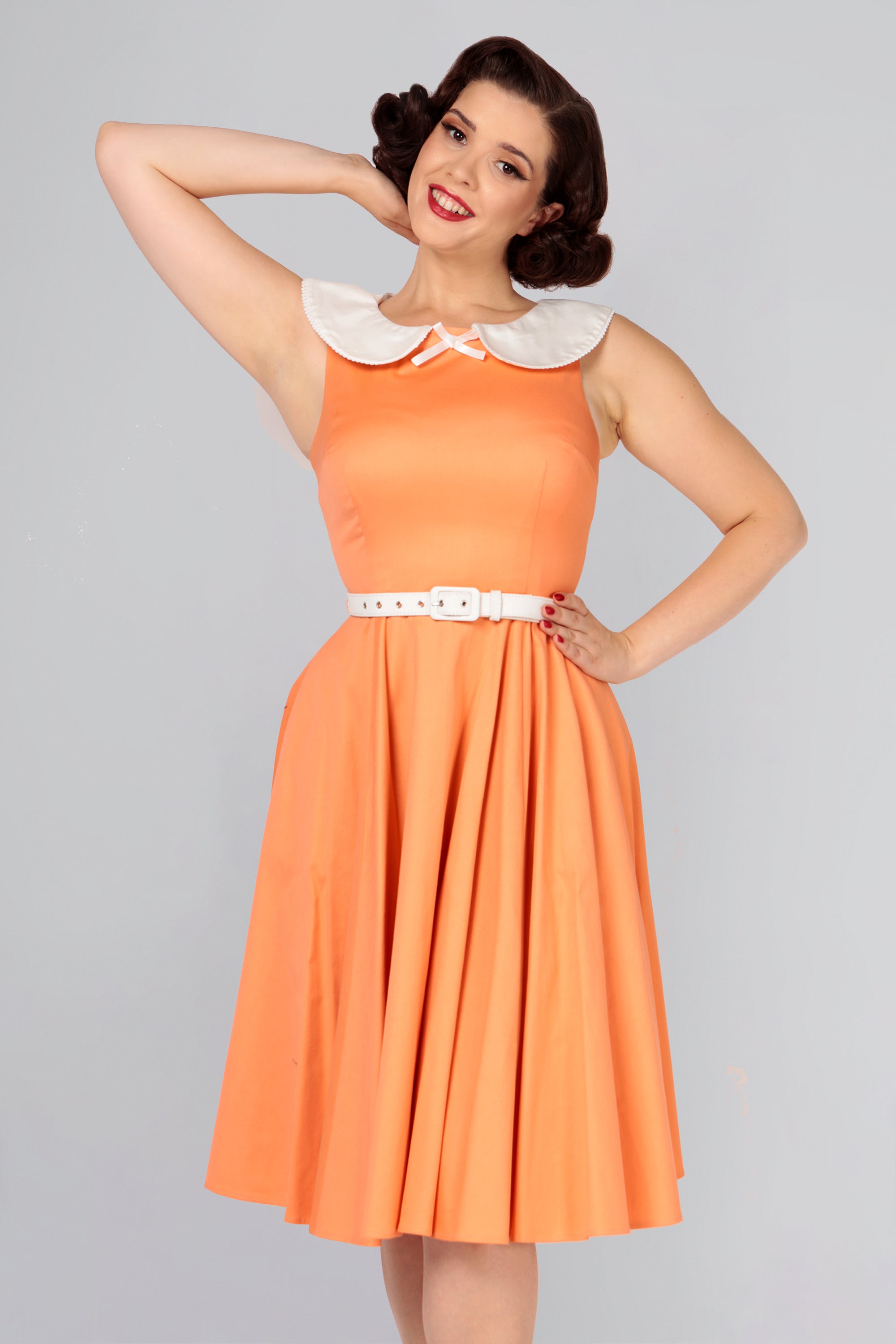 Betty Contrast Collar Swing Dress