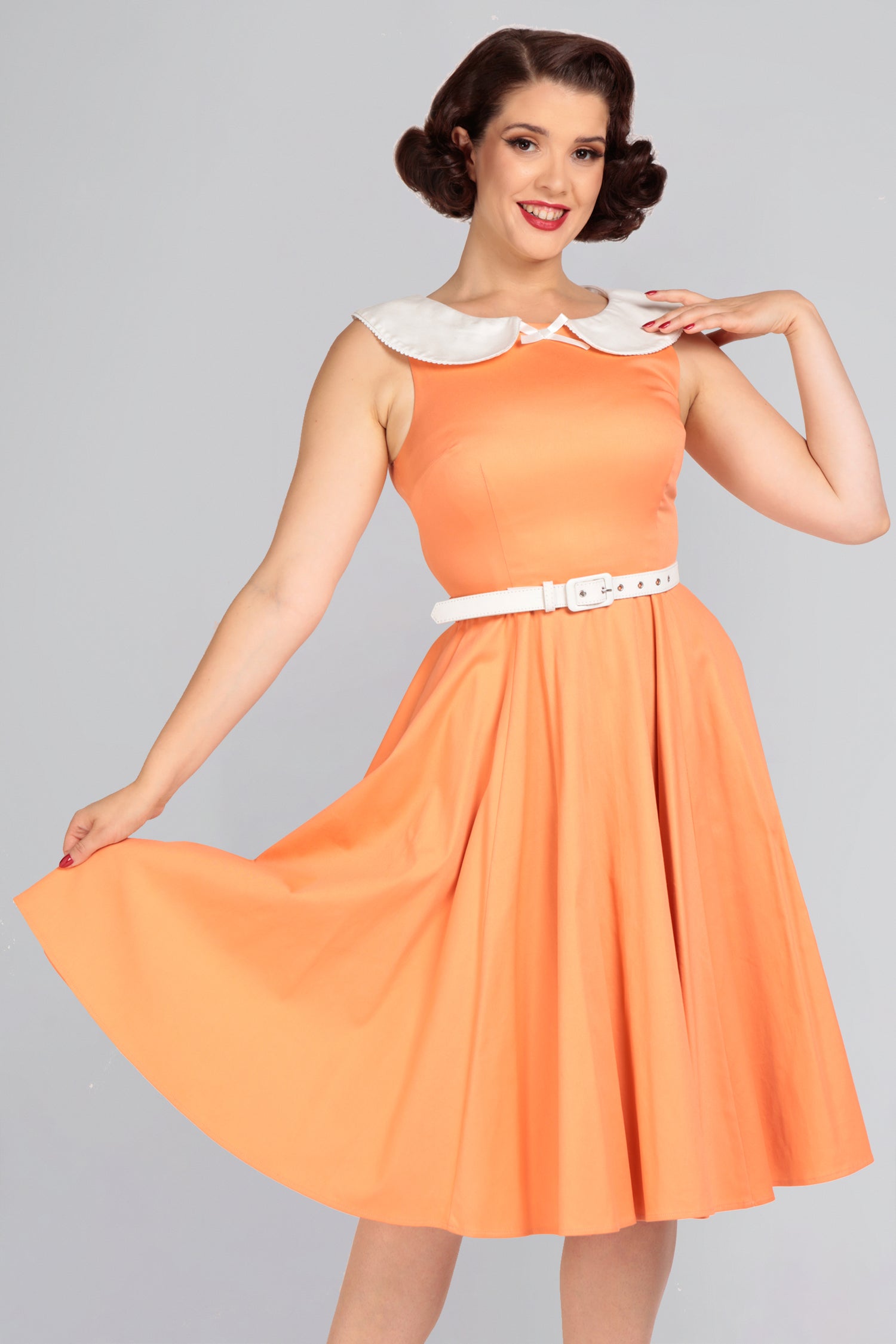Betty Contrast Collar Swing Dress