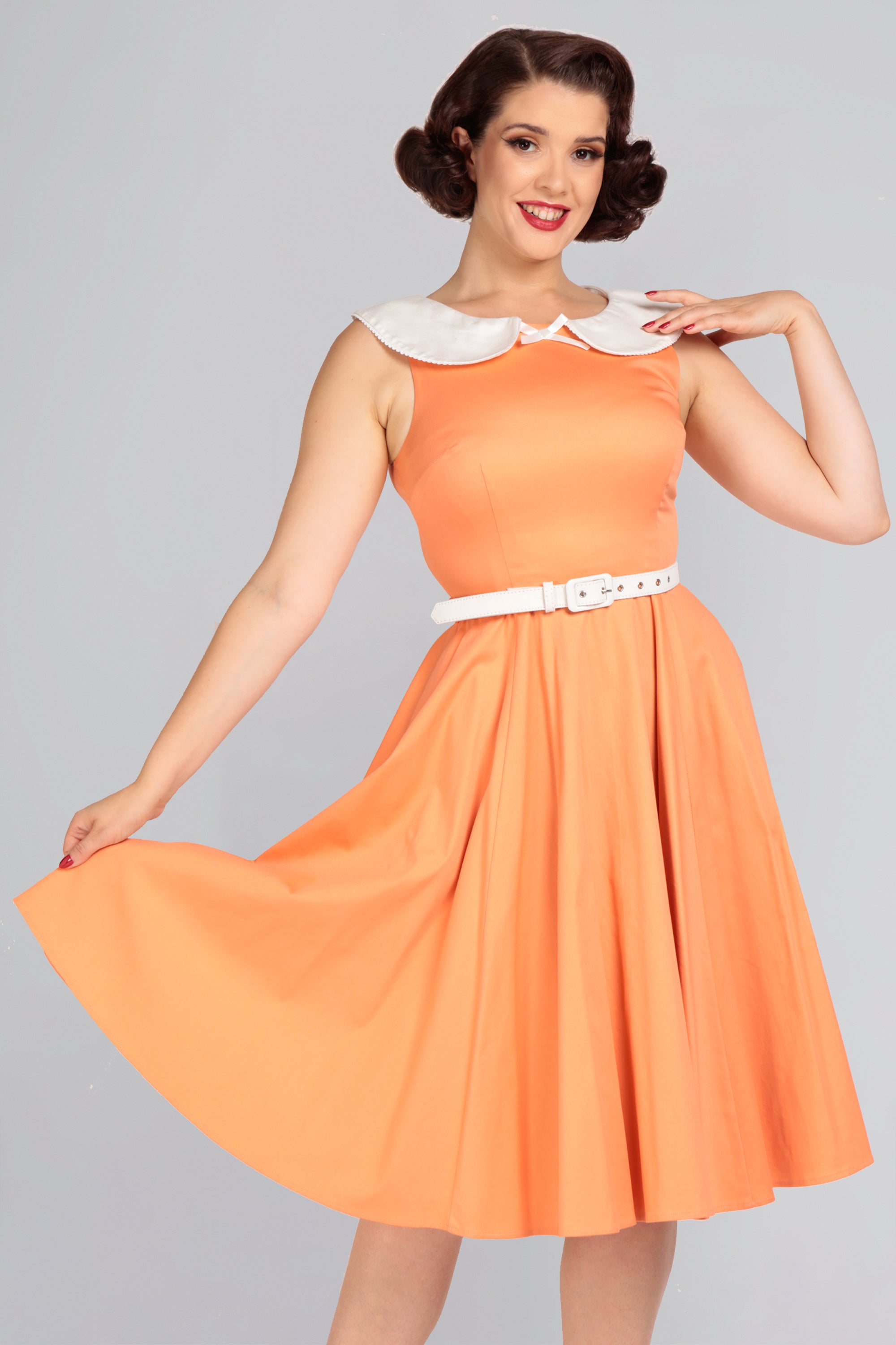 Betty Contrast Collar Swing Dress