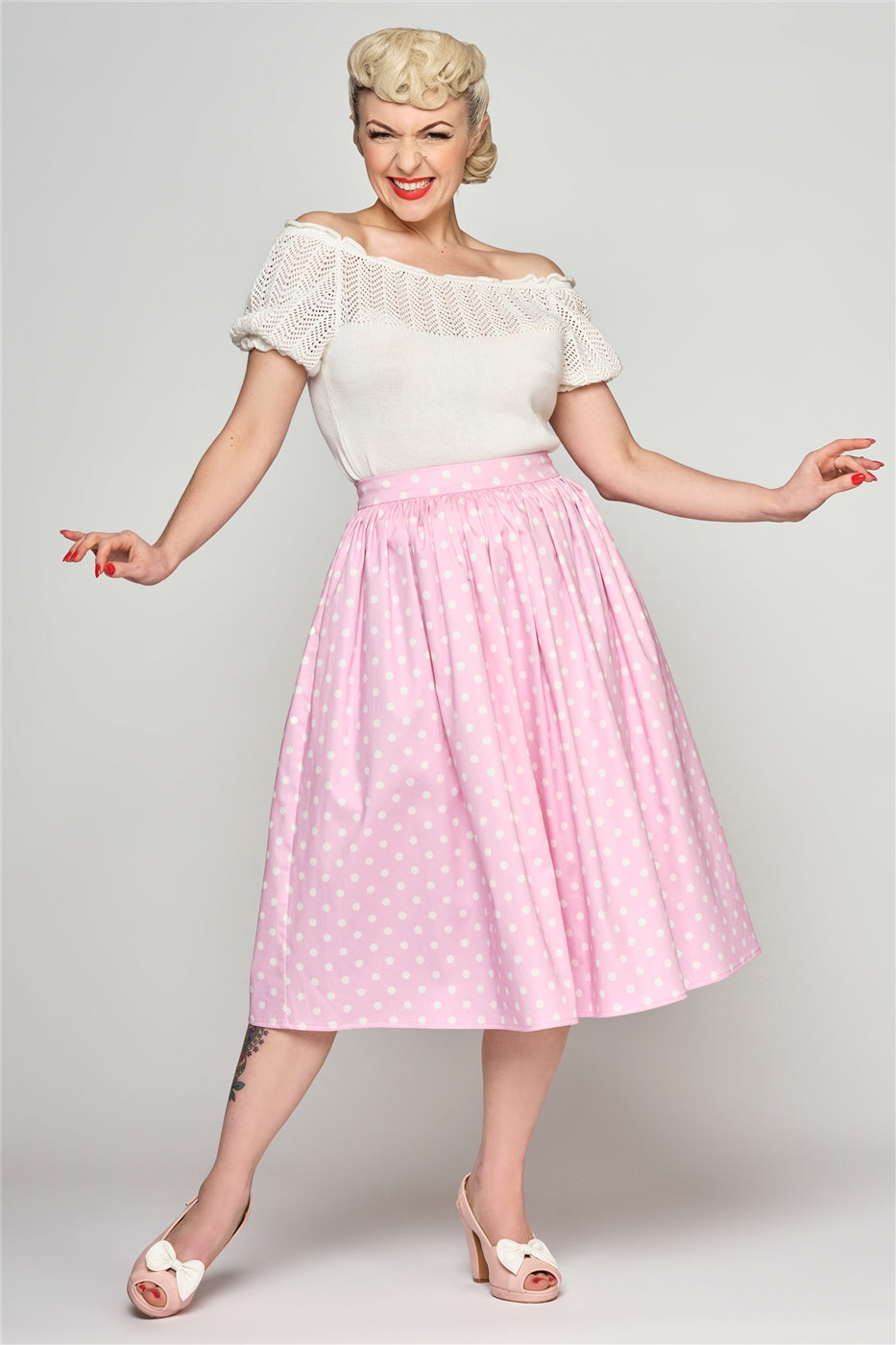 Jasmine Polka Swing Skirt