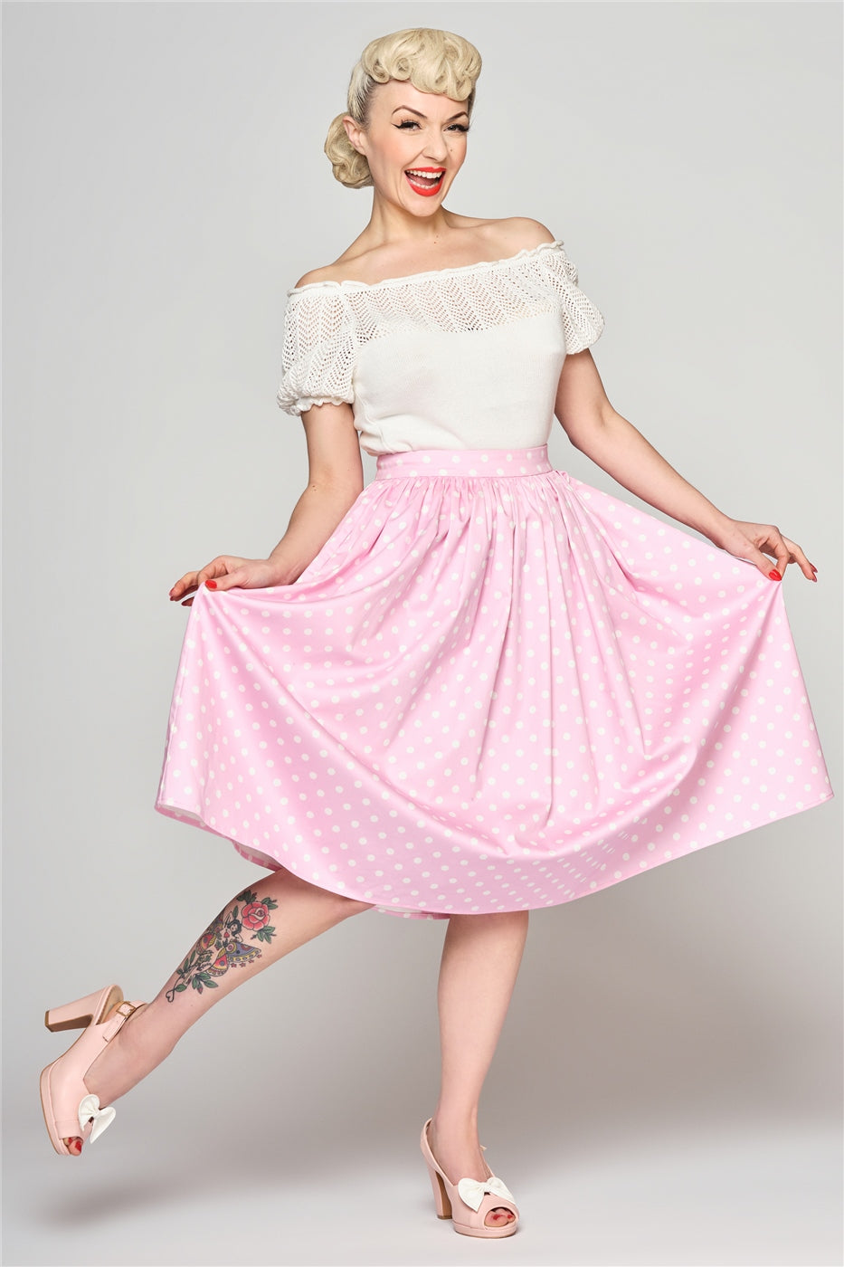 Jasmine Polka Swing Skirt