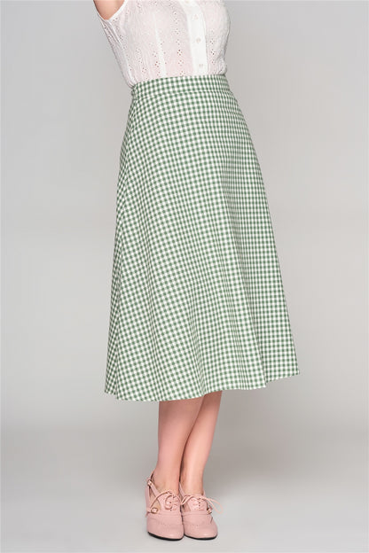Hetty Gingham Flared Skirt