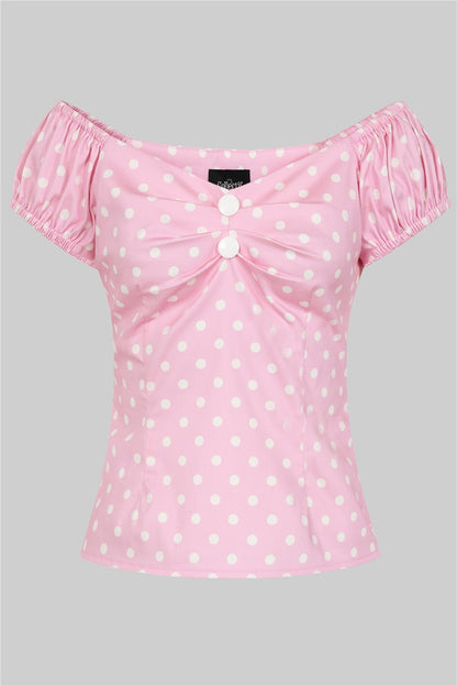 Dolores Pink Polka Top