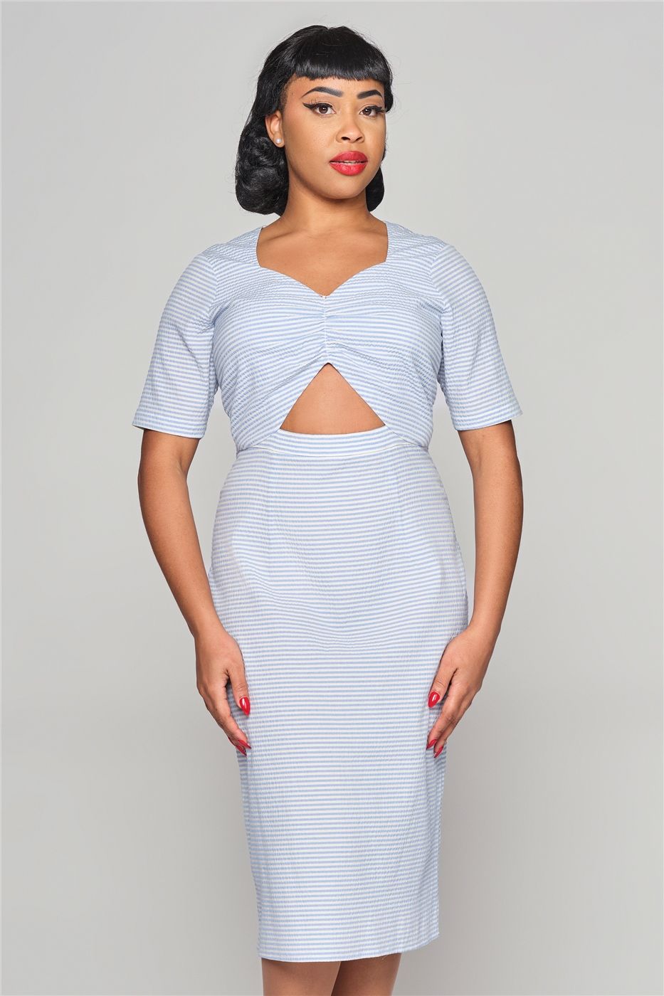 Lara Seersucker Fitted Dress