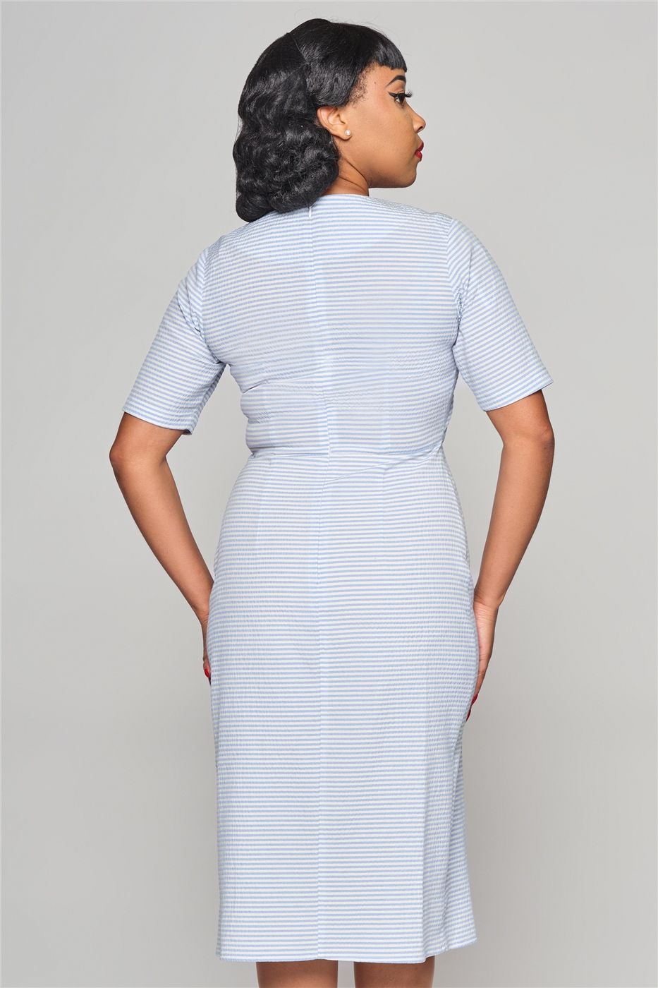 Lara Seersucker Fitted Dress