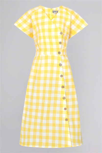 Cherylin Gingham Flared Dress