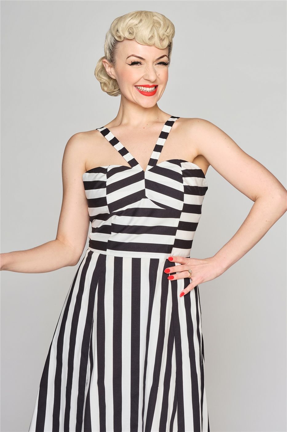 Emma Contrast Stripe Swing Dress | Collectif Vintage Emma Contrast Stripe Swing Dress | Collectif Vintage