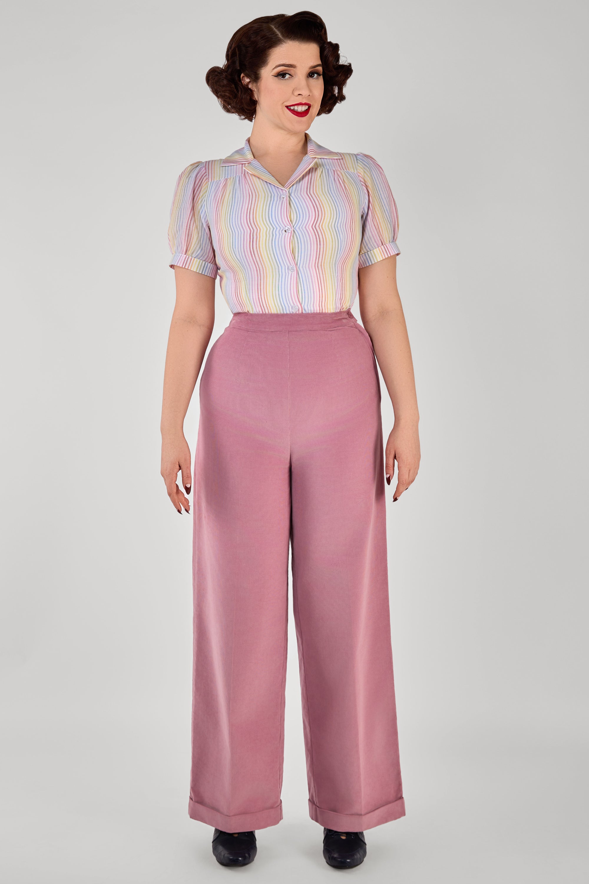 Evelyn Pink Corduroy Trousers
