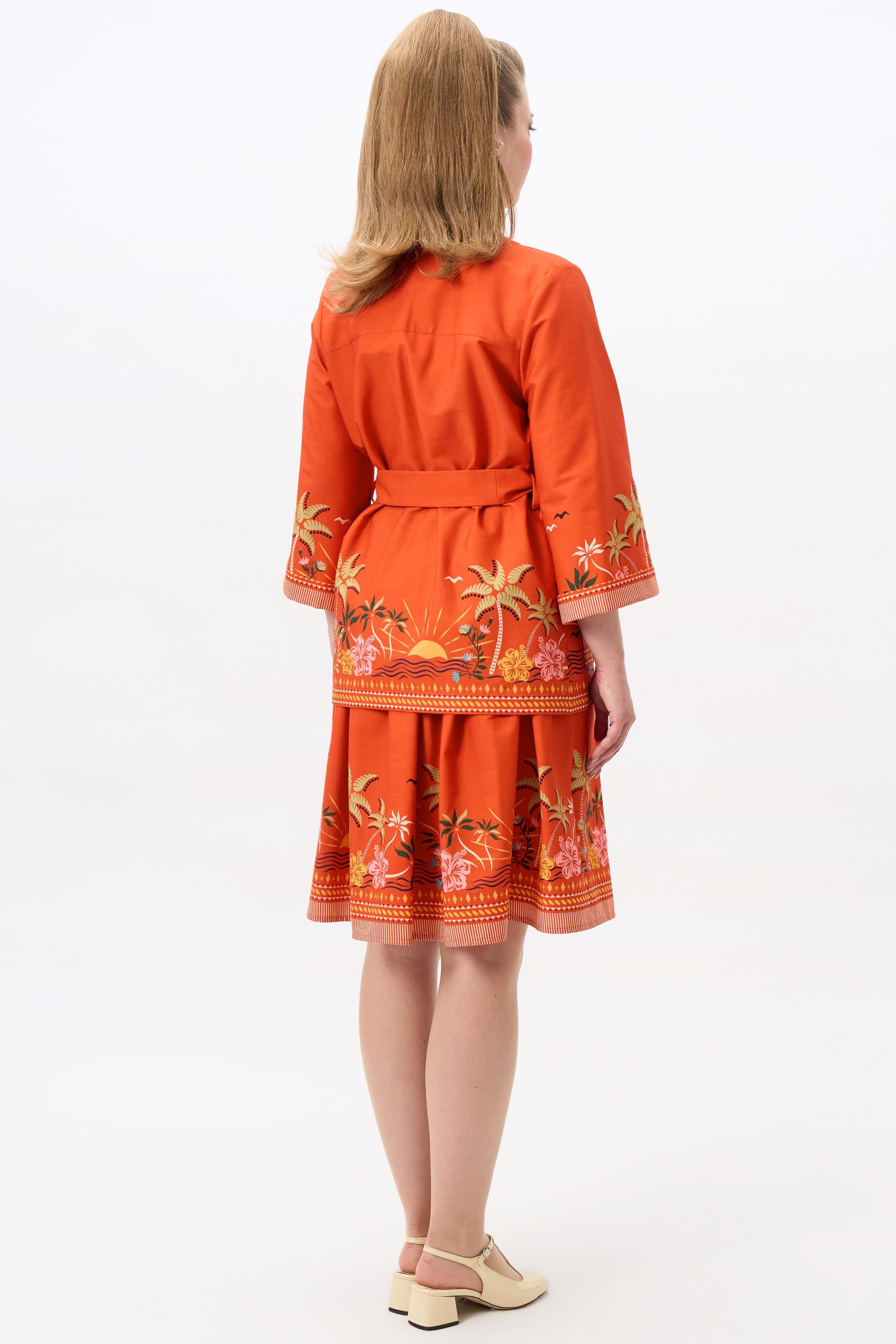 Marianna Tropical Sunset Swing Skirt