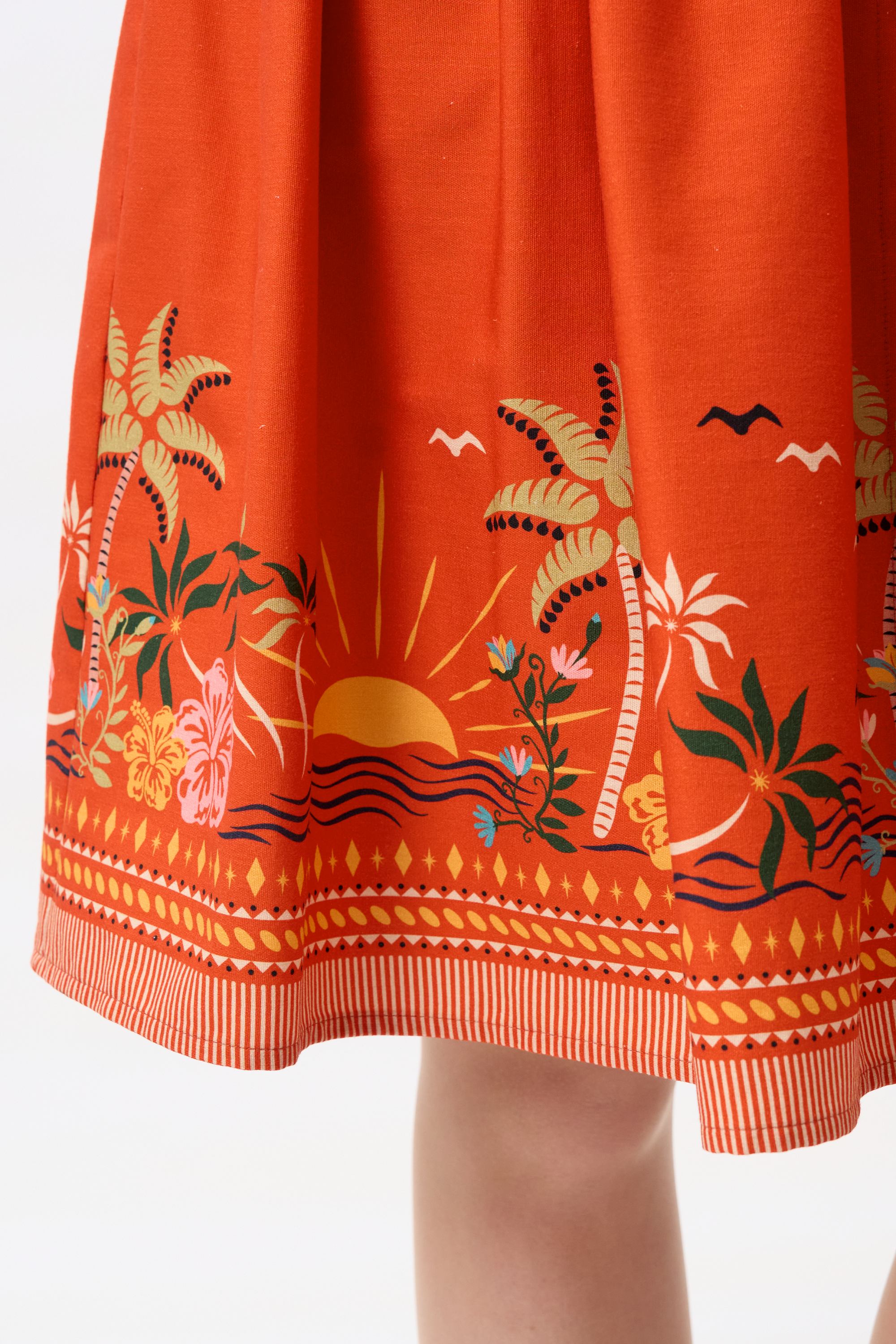 Marianna Tropical Sunset Swing Skirt