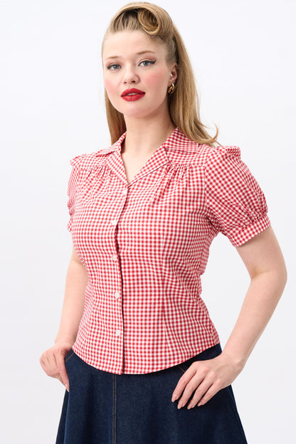 Luana Red Gingham Shirt