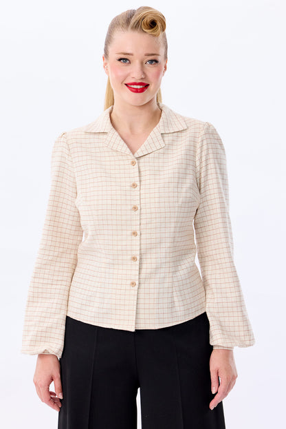 Jerry Grid Check Blouse Desert