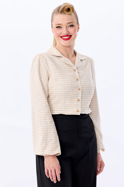 Jerry Grid Check Blouse Desert
