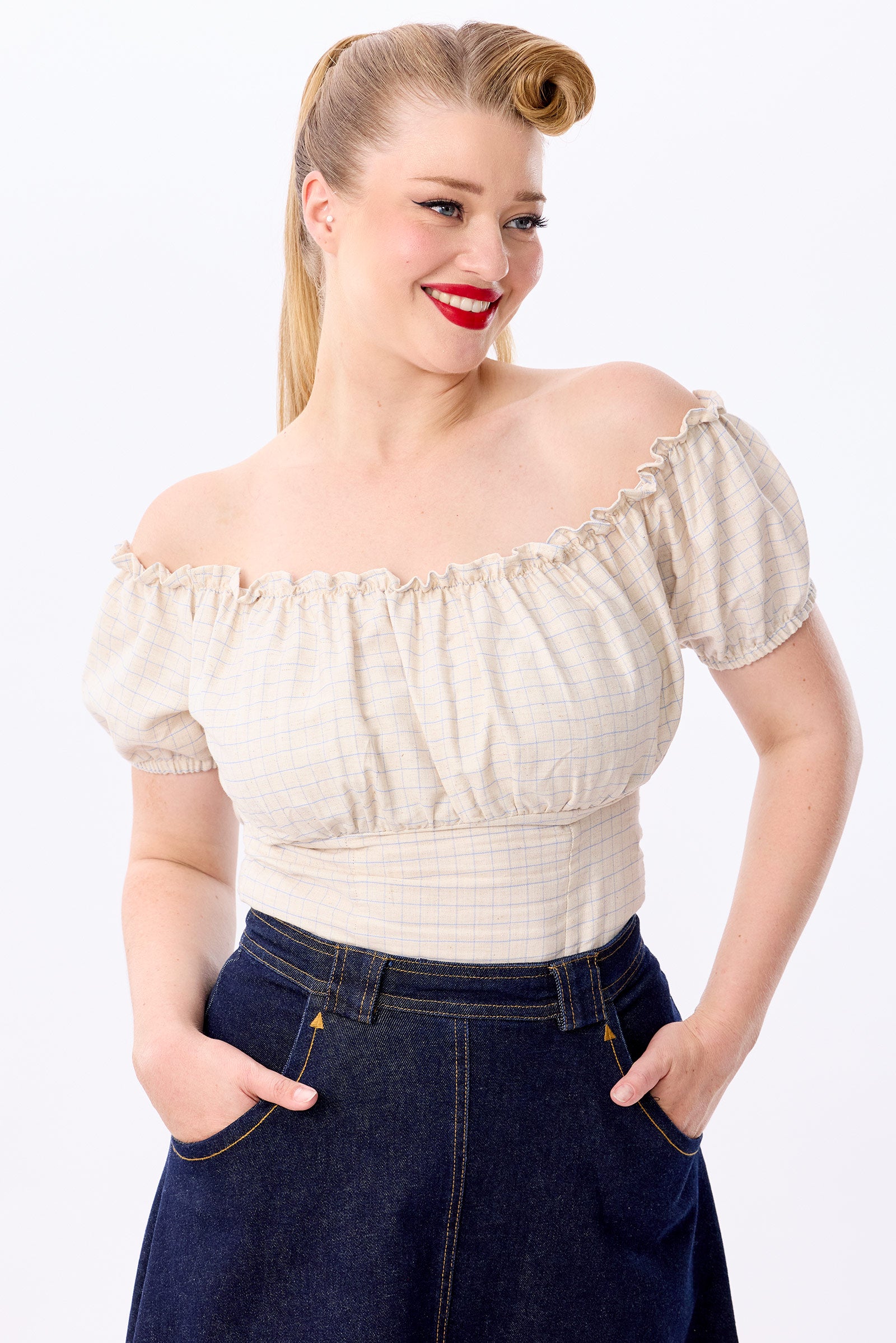 Viviana Grid Check Top Ocean