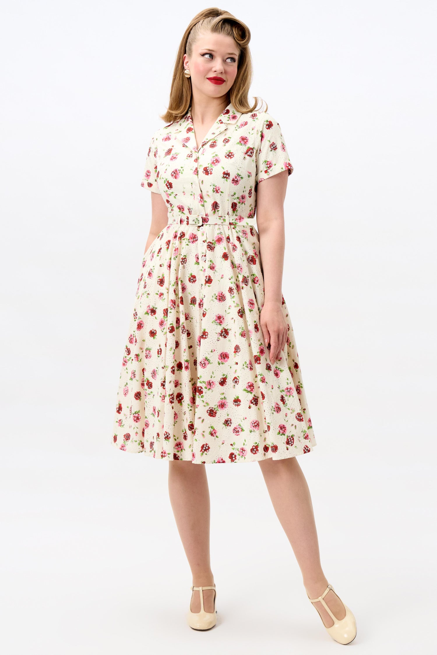 caterina dress in pink rose print The Caterina Dress in Pink Rose Print 00 / Pink Rose Print