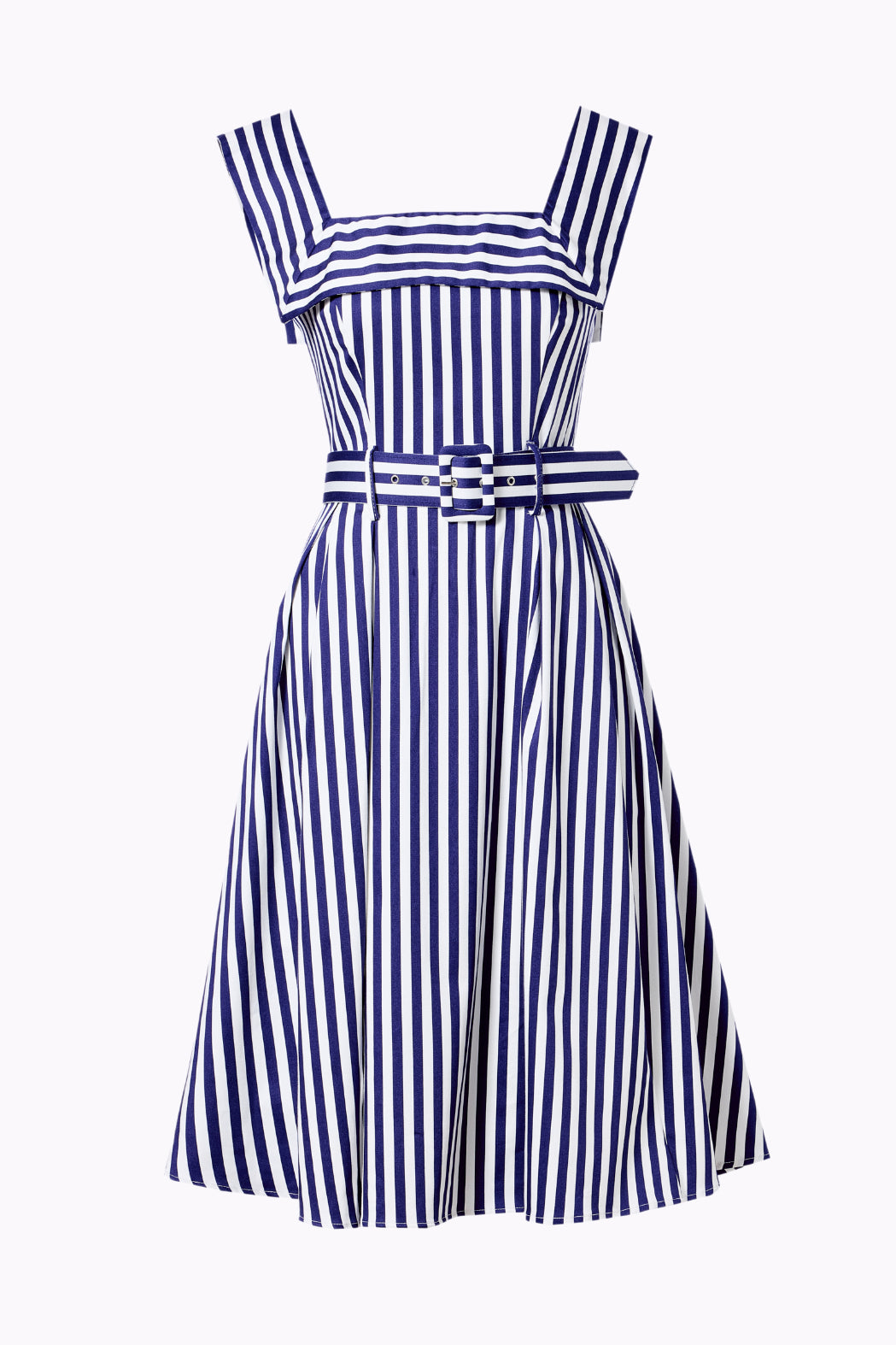 navy blue and white striped dress Gemmi Navy Stripe Swing Dress