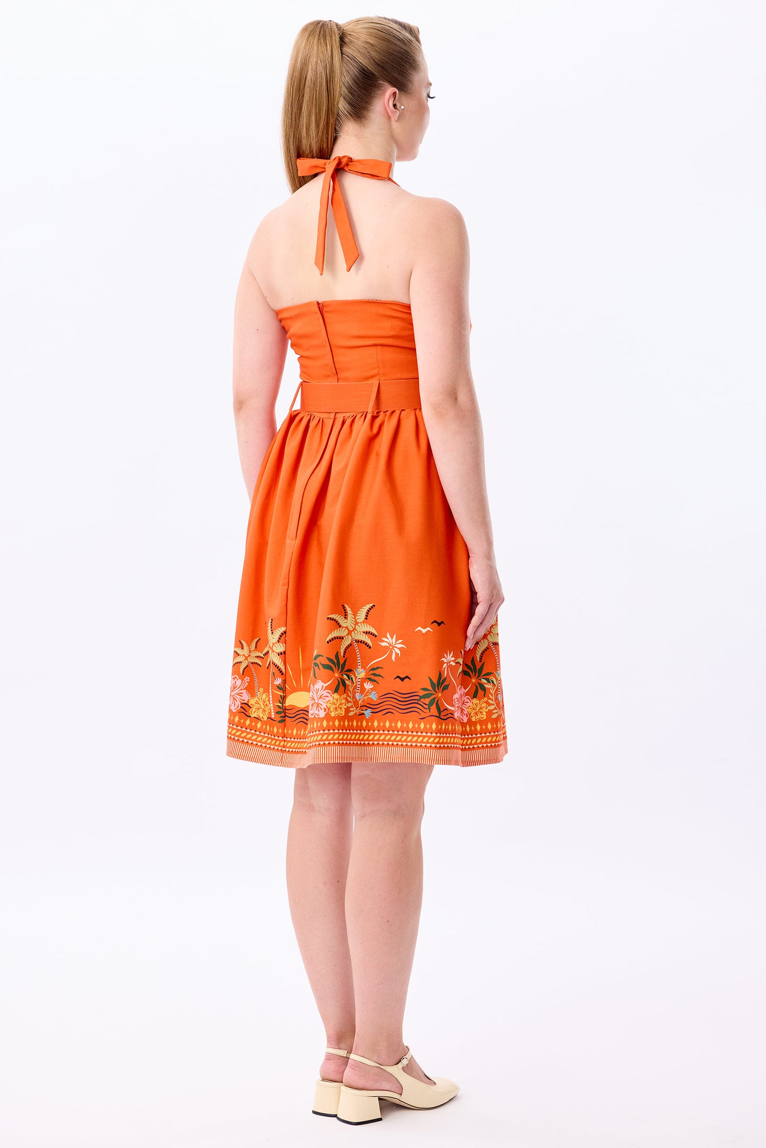 orange sunset dress Kimmy Tropical Sunset Swing Dress