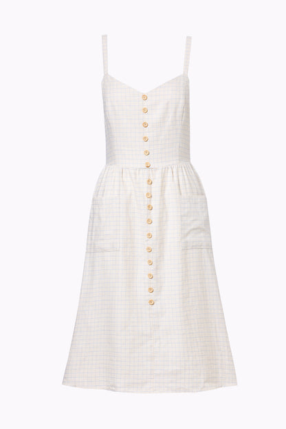 Kimberly Grid Check Swing Dress Ocean