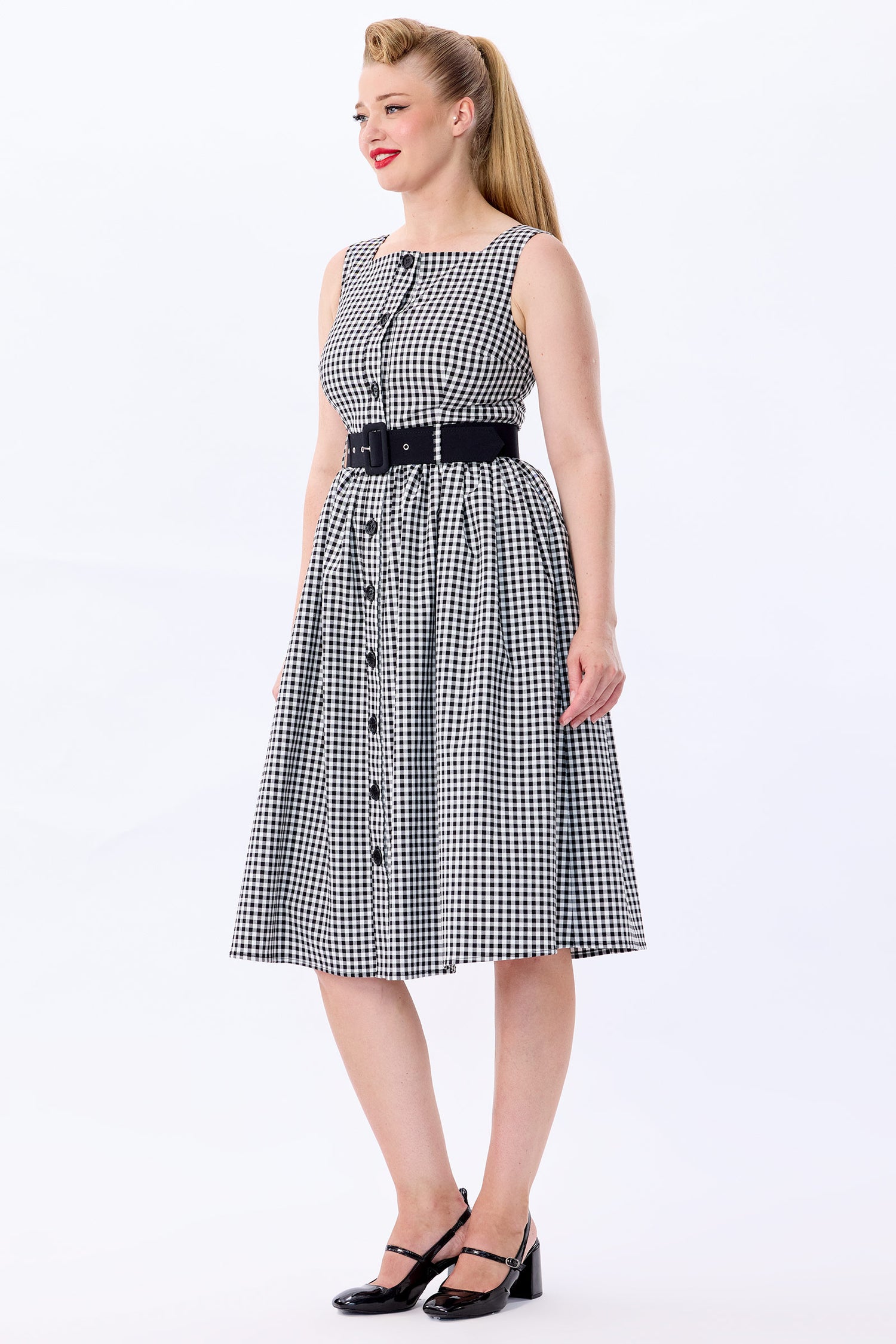 Polly Gingham Swing Dress