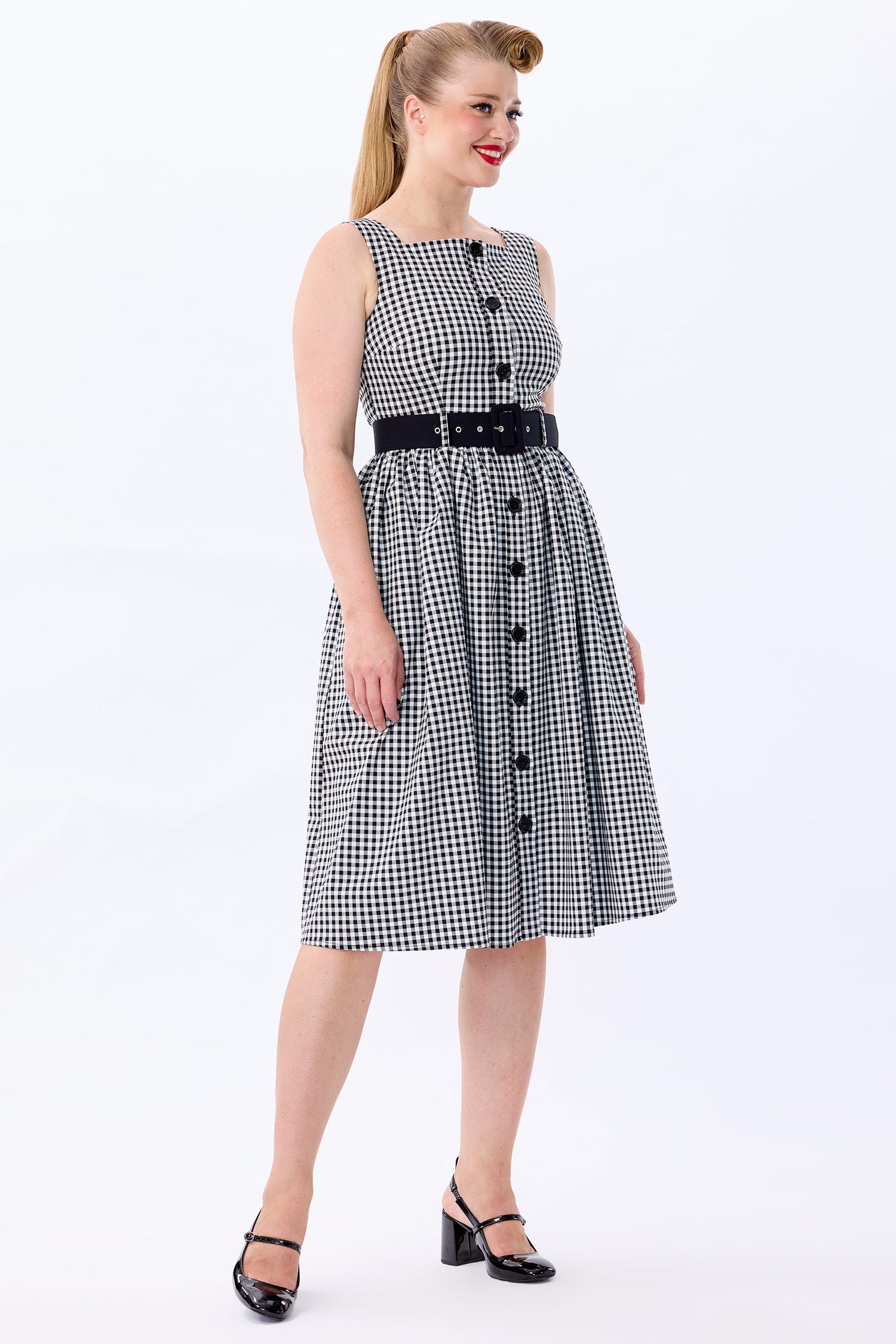 Polly Gingham Swing Dress