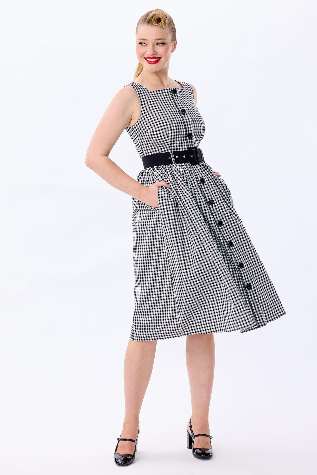 Polly Gingham Swing Dress
