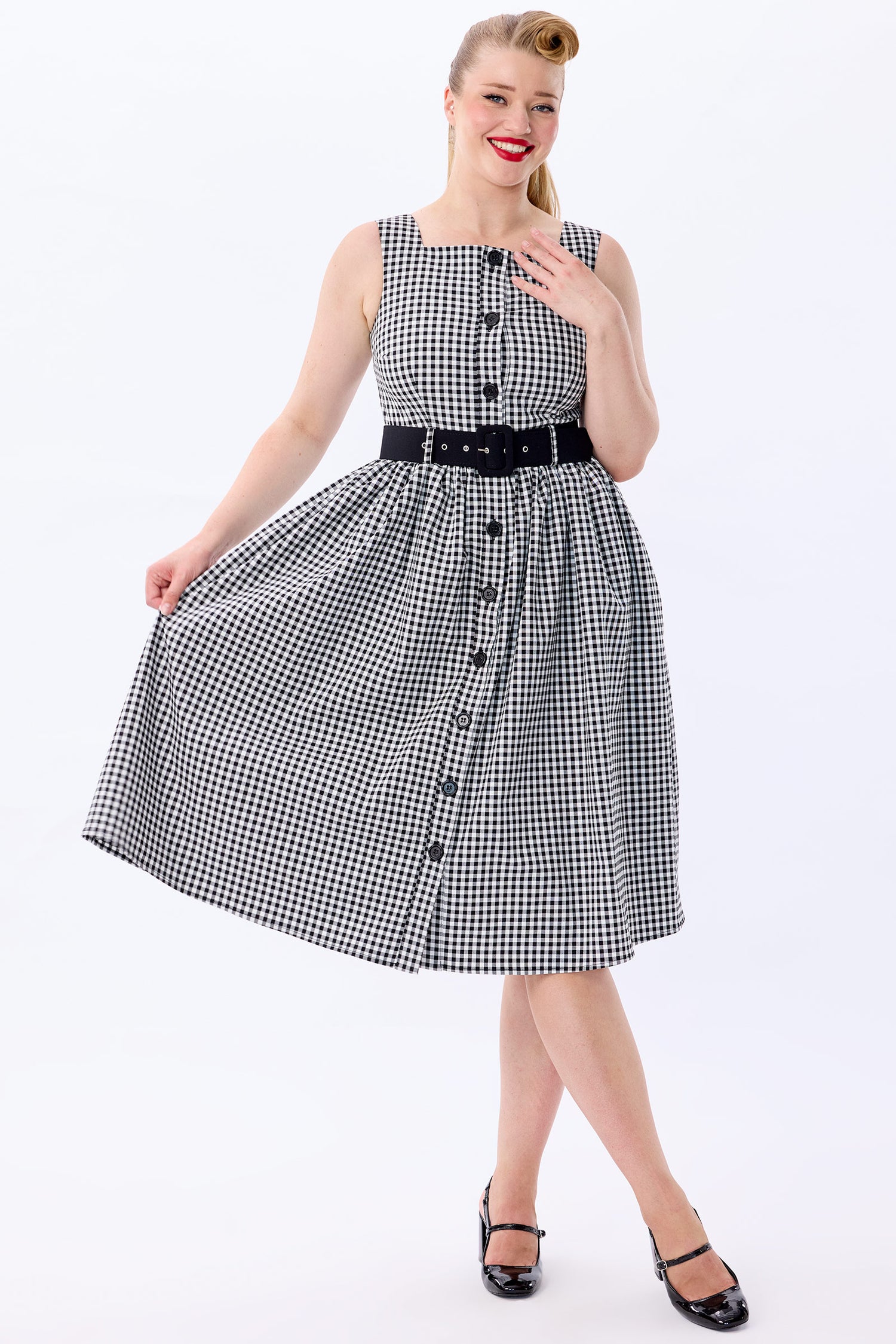 Polly Gingham Swing Dress