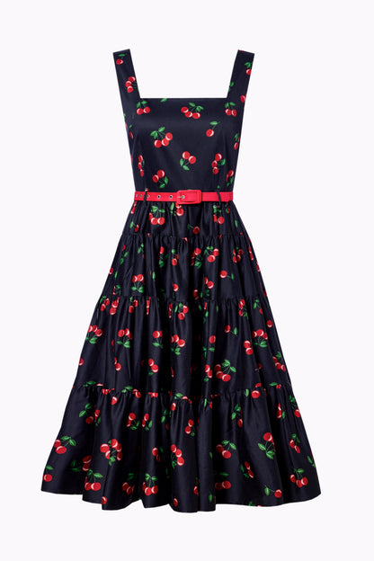 Erina 50s Cherries Tiered Dress