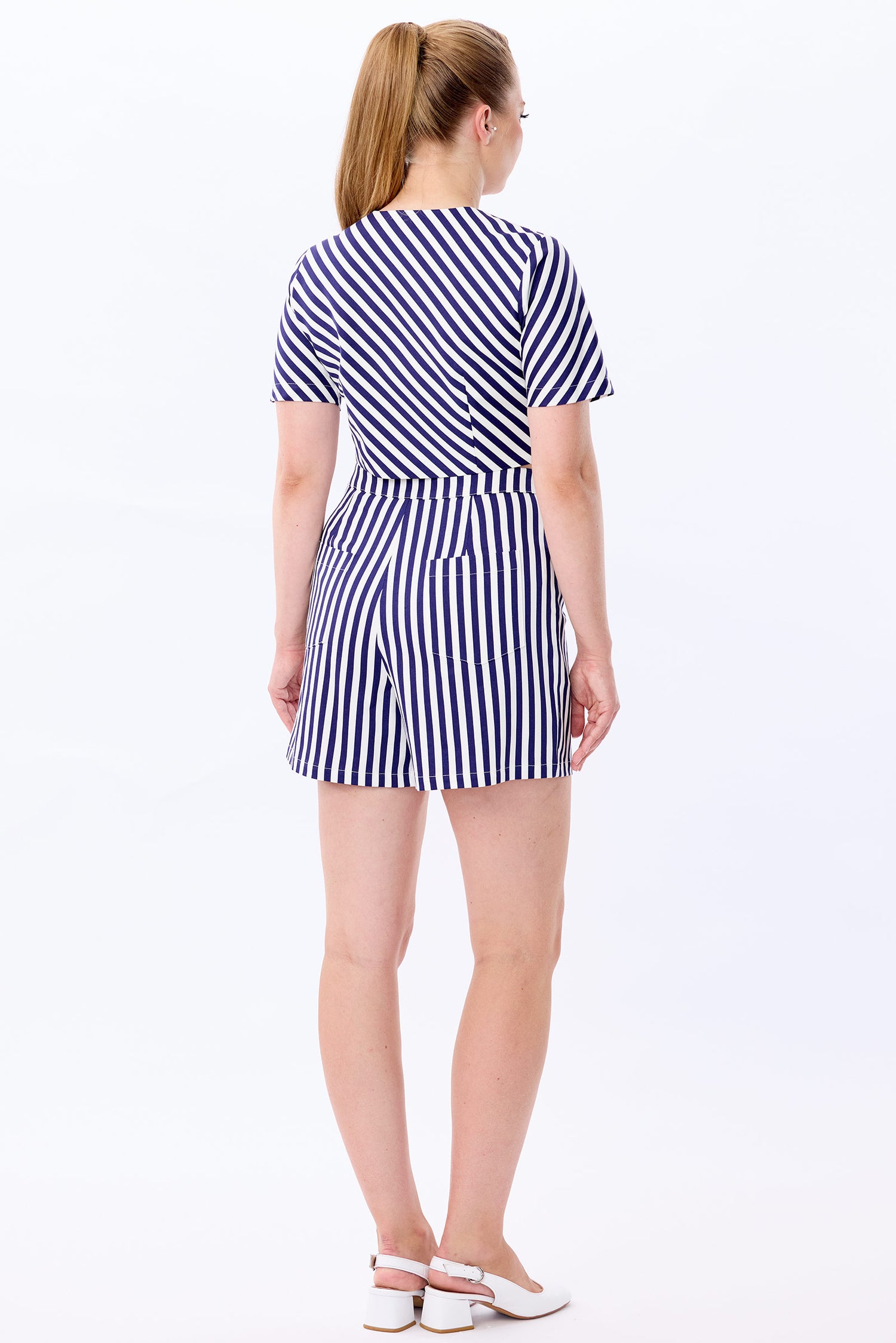 Cerci Stripe Navy Shorts