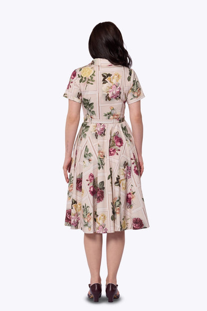Caterina Framed Roses Swing Dress