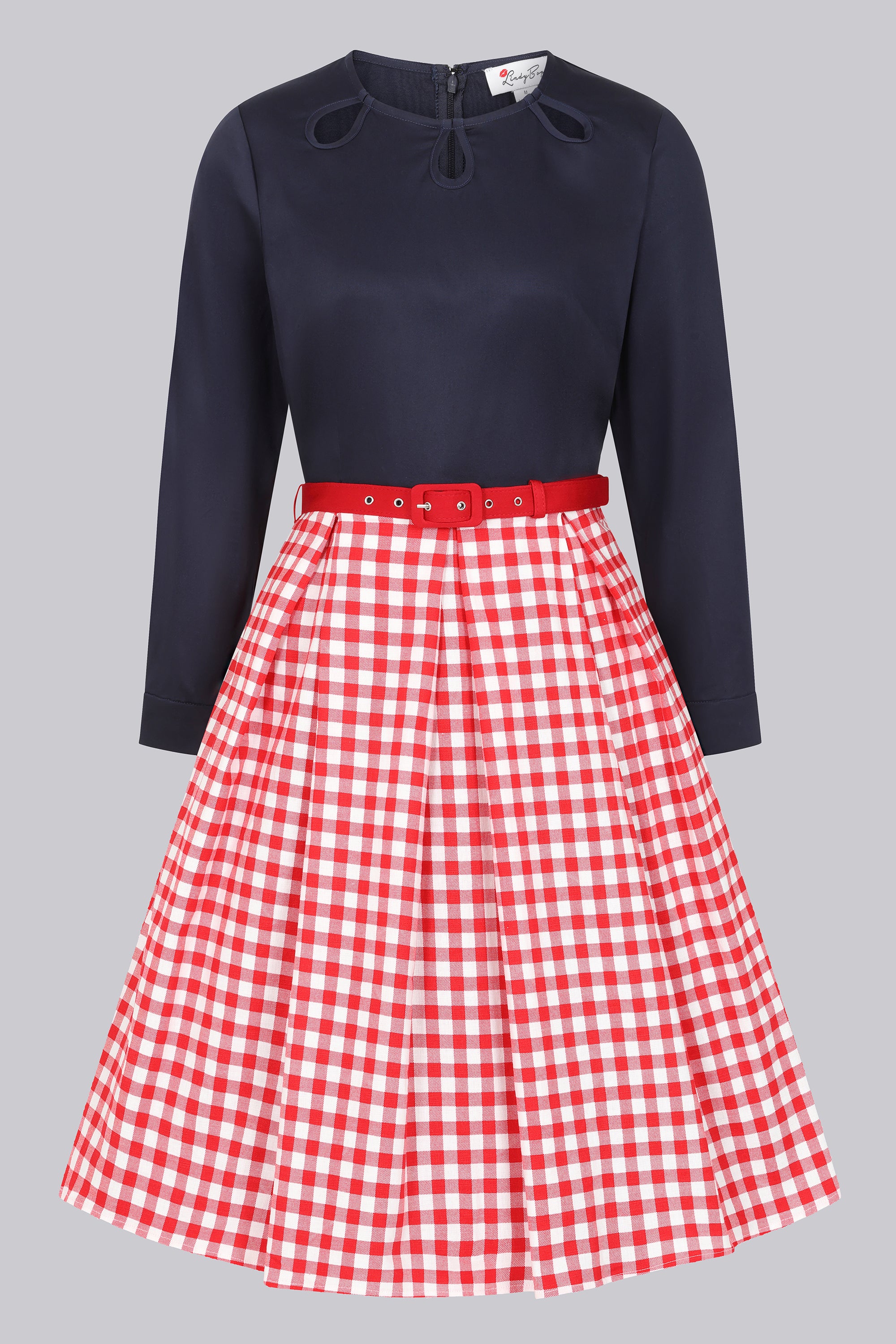 Sophia Keyhole Neck Pleated Dress