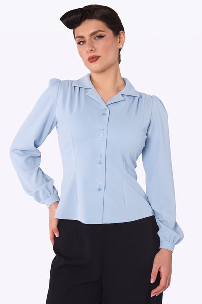 Pepper 40s Blouse Powder Blue