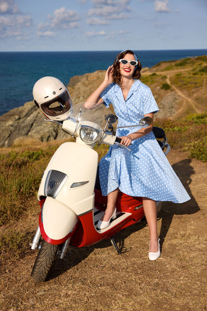 Caterina Sky Polka Swing Dress