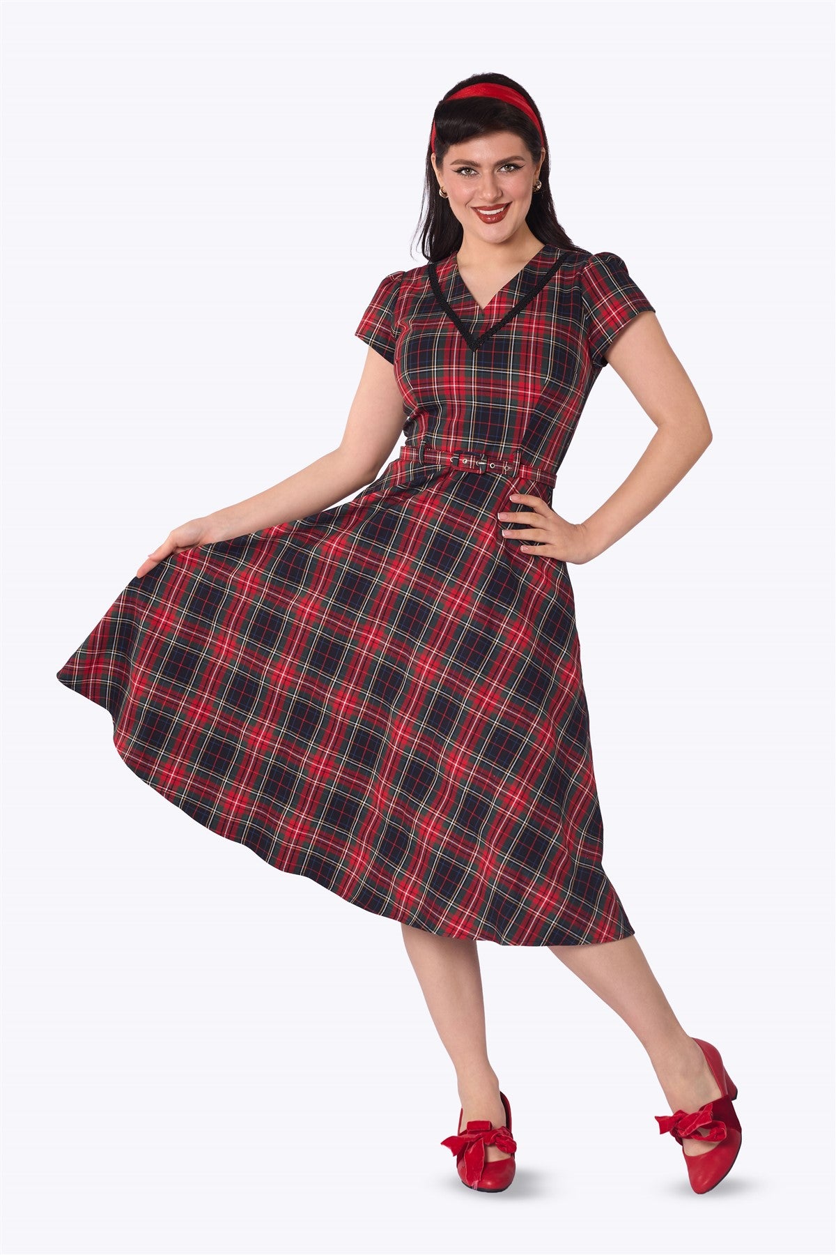 Victoria Check Swing Dress