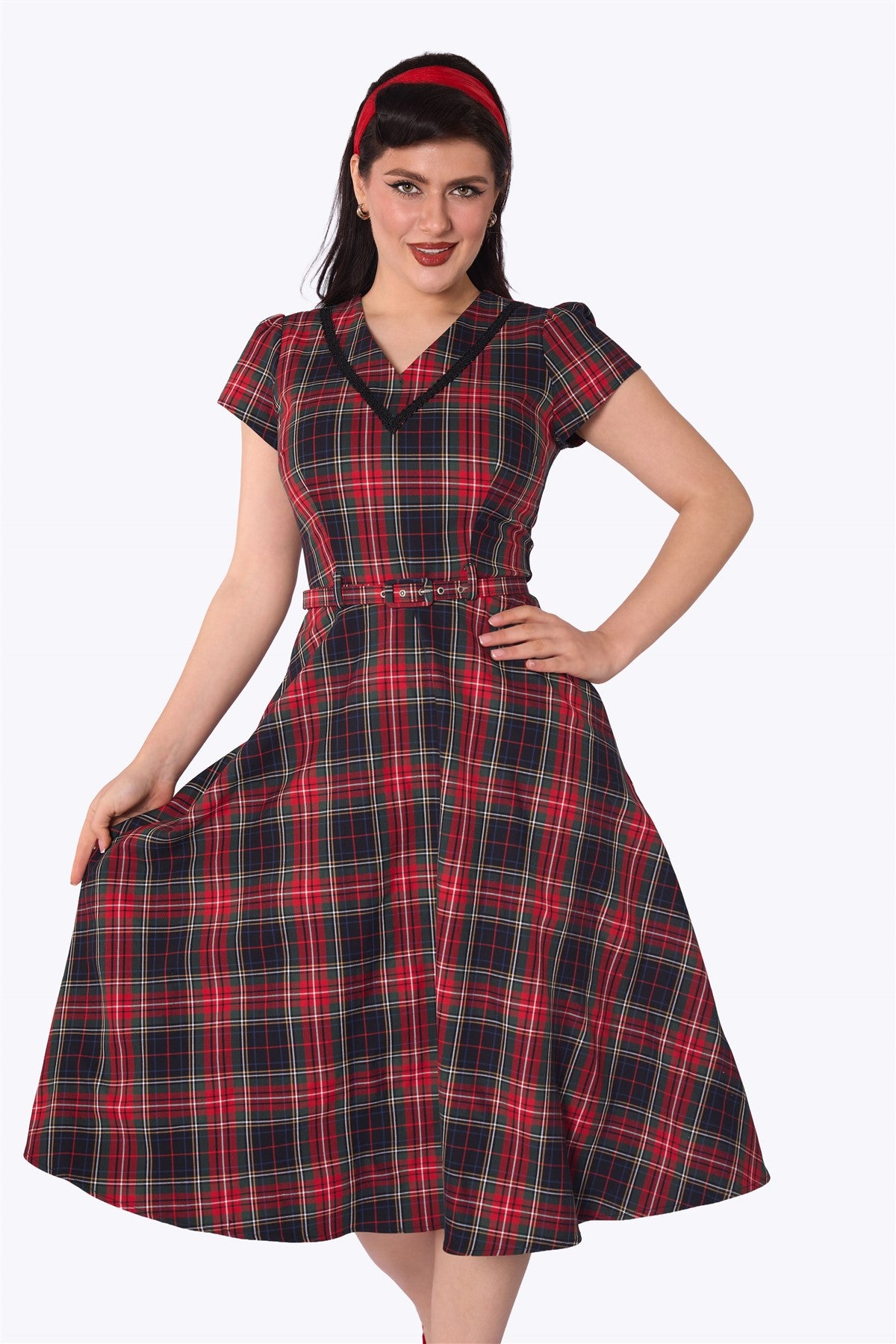 Victoria Check Swing Dress